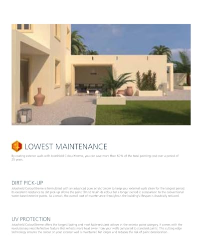Image of Jotun Jotashield ColourXtreme Matt Ultimate Ultra-Premium Exterior Paint for Maximum Colour Performance and Concrete Protection - 4L (White)