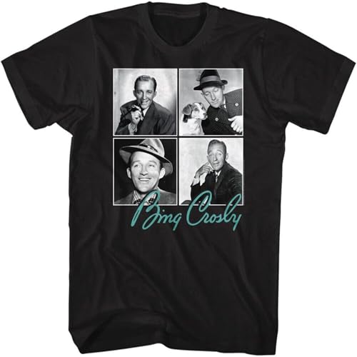 Photo de HANLINMY Bing Crosby 4 Different Square Photo' Men's T Shirt Jazz Music Movie Merch Black XXL