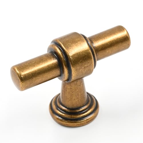 Image of 10 Pack 1 inch(25mm) Antique Brass Cabinet Knobs for Cabinets and Drawers Kitchen Vintage Cabinet Hardware Dresser Knobs CK0081