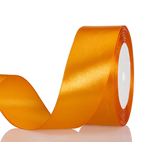 Image of ATRBB 25 Yards 1-1 /2 inch Wide Satin Ribbon Perfect for Wedding,Handmade Bows and Gift Wrapping (Orange)