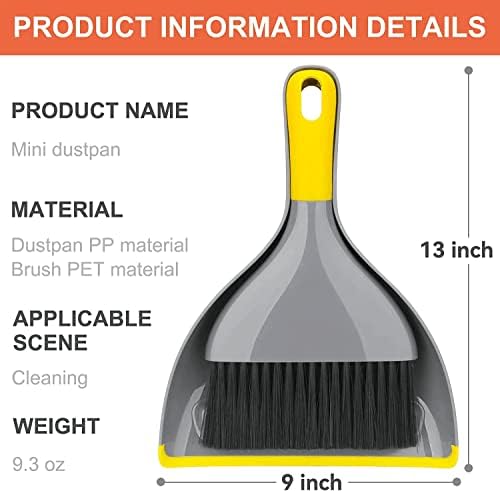 Dustpan and Broom Set Small,Mini Handheld Dust pan Brush Cleaning Combo for Home,Desktop,Sofa,Kitchen,Keyboard,Sweeping
