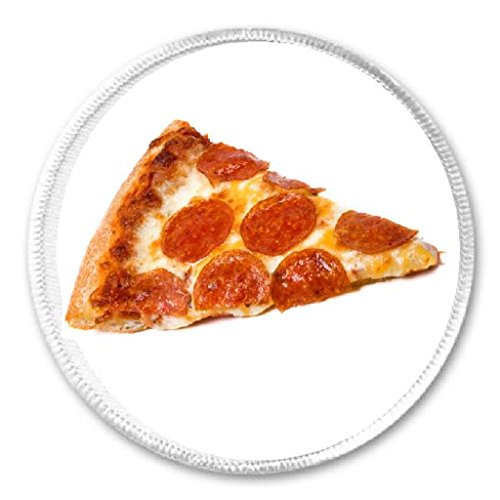 Pepperoni Pizza Slice - 3" Circle Sew/Iron On Patch Funny Joke Humor Food