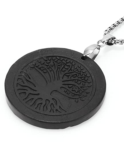 Shungite Necklace Tree of Life Shungite Stone Pendant3