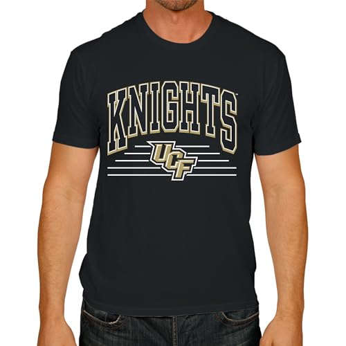 Campus Colors NCAA Adult Unisex Overtime Classics T-Shirt, Tag-Less Ringspun Cotton, Short Sleeve College Tees (Central Florida Knights - Black, Medium)