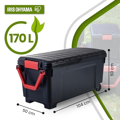 Miniatura 2 de Iris Ohyama, Caja De Plástico Grande, 170l, Caja De Garaje, Negra, Apilable, Cierres A Presión Robustos Con Asas, Sia-1000