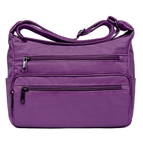 Image of VOLGANIK ROCK RFID Purses for Women Fabric Nylon Multi Pocket Crossbody Bag Ladies Travel Handbag