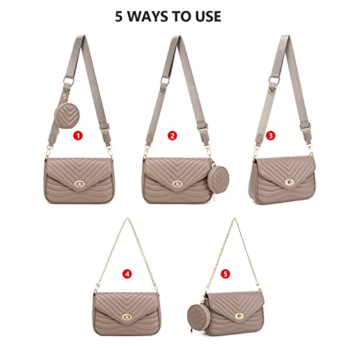 Image of JEEHAN Quilted Crossbody Bags for women Designer Shoulder Handbags Small Purse