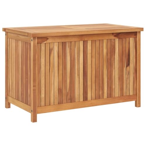 vidaXL Outdoor Storage Box, Deck Box with Lid, Patio Cabinet, Storage Chest for Outdoor Cushions Throw Pillows Garden Tools, Solid Wood Teak