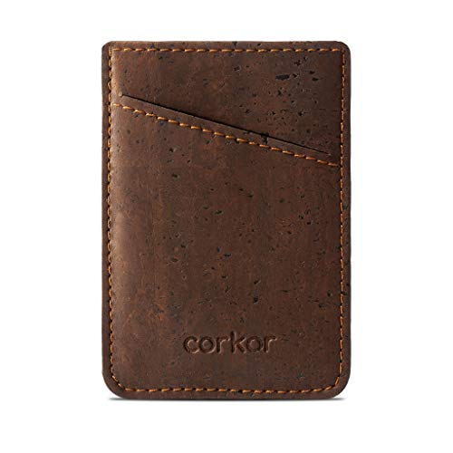 CORKOR Geldbörse Minimalistische Schlank Brieftasche Herren Leichtes Natur-Leder Kreditkarten Natur Veganer Korkleder Braun