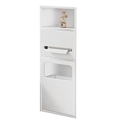 XLIHAWY Recessed Bathroom Niche Builts-in Stainless Steel Organizer Shower Shelf with Garbage Can Water Proof Recessed Storage Caddy