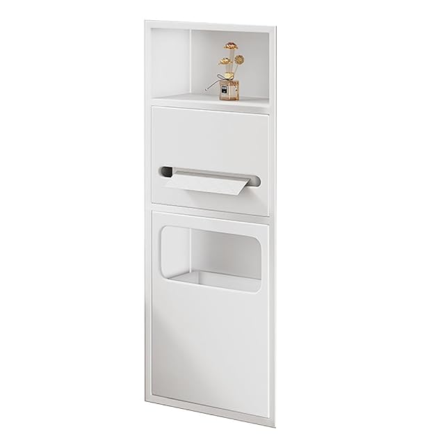 XLIHAWY Recessed Bathroom Niche Builts-in Stainless Steel Organizer Shower Shelf with Garbage Can Water Proof Recessed Storage Caddy