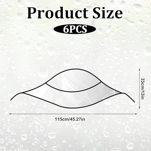 Larrel 6 Stück Regenhaube mit Sonnenschirm, Transparent Wasserdicht Regenschal Damen Kopf Regenhaube mit Sonnenschutz Wiederverwendbar Schützt Frisur Kunststoff Regenhut für Damen Regenbekleidung