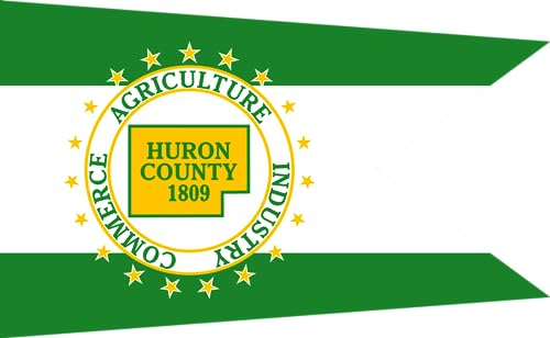 Drapeau Huron County Ohio grand format pour décoration intérieure - 2