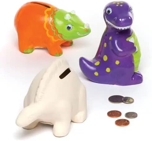 Baker Ross EK1452 Custoisable Ceraic Piggy Banks For Coins (Pack Of 4