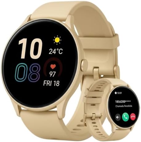 Relógio Smartwatch Redondo Feminino - Tela HD1.28", À Prova d'Águ...