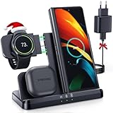 ▶[Kaufen Sie mit Vertrauen] Sie erhalten 1 x 3 in 1 Ladestation Wireless Charger, 1 x Type-C zu USB-A Kabel, 1 x 18W QC3.0 EU Adapter, 1 x Benutzerhandbuch. Es ist ein tolles Geschenk für sich selbst, Ihre Freunde, Kollegen und Familie, die ein oder mehrere Samsung-Geräte besitzen. 🎁Perfektes Geschenk für Familie und Freunde.