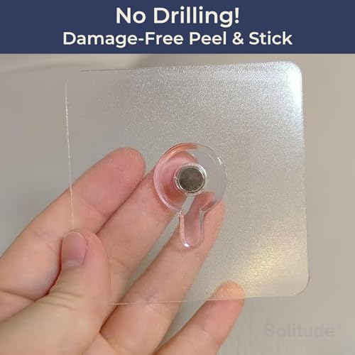 Image of Solitude 10 Pieces Self Adhesive Photo Frame Hangers | Nail Free Wall Hooks for Hanging Picture Frames, Wall Clocks, and Mirrors | Heavy Duty No Drilling Sticky Hooks for Home and Office