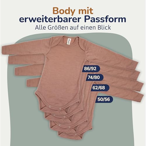 Hinzling Merino Babybody Mocha 50/56 – Bild 7