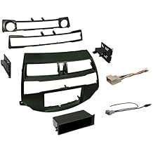 American International Honda Accord 2008-2012 All Trim Levels Double DIN or Single ISO with Pocket Radio Install Dash Kit, Car Audio Wiring Harness & Antenna Adapter Included, Dark Gray Metallic
