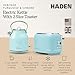 Haden Heritage 1.7 Liter Stainless Steel Electric Tea Kettle with Heritage 2 Slice Wide Slot Stainless Steel Bread Toaster, Turquoise