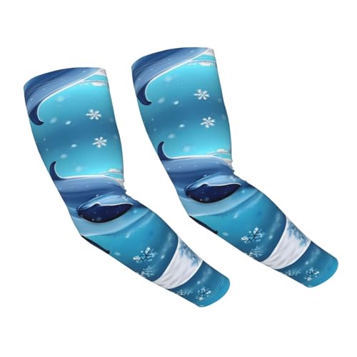 Dwerfsdf Winter the delphin - Maniche unisex per protezione solare, maniche in seta di ghiaccio per adulti, adatte per giardinaggio, golf, ciclismo e pesca, Come nella foto, Taglia unica