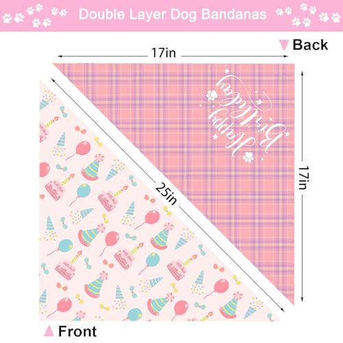 Qiruimi BIRTHDAY Dog Bandanas Reversible Large 2 Pack thumb #2