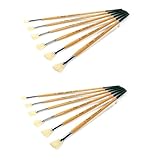NUOBESTY 12piezas Pinceles De Artista De Pelo De Mofeta para Óleo y Acuarela Variedad De Suministros Profesionales para Pintura