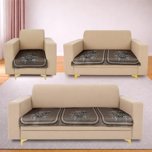 Image of Homerz Premium Waterproof Jasmine Joe Sofa Seat Cover - Floral Printed Sofa Protector | Non-Slip, Washable & Durable Sofa Protector (Mouse, 6 (3+2+1) Seater)
