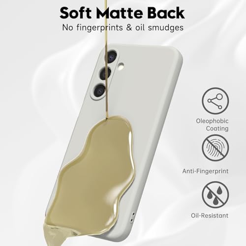 Image of DIZORO Microfiber Candy Case for Samsung M16 5g / F16 5g Smooth Touch Cushion Liquid Soft Silicone Gel Rubber Phone Cases Non-Slip Full Body Protective Shockproof Back Cover- Stone Grey