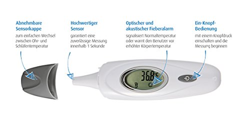 Reer 98020 SkinTemp 3in1 Infrarot-Fieber-Thermometer