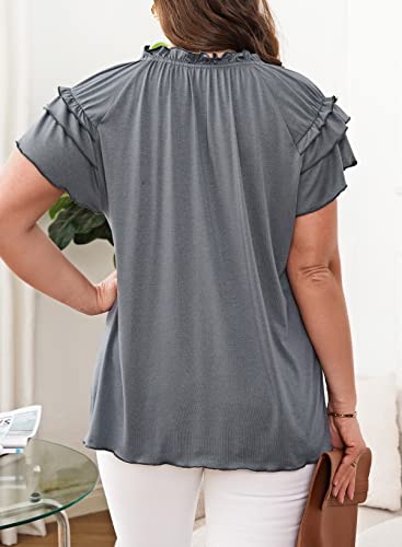 Eytino Plus Size Women's Ruffle Blouse