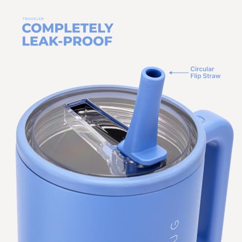 Image of HydroJug Traveler 32oz, Insulated Tumbler with Handle & Straw, Light Blue