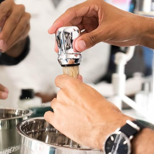 Proraso Rasierpinsel, Professioneller Rasurpinsel mit Naturborsten und verchromtem Kunststoffgriff für die Verwendung mit Proraso Rasiercreme, Made in Italy