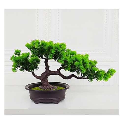Simulation bonsaï Feng Shui et faux arbre intérieur pin en pot vert