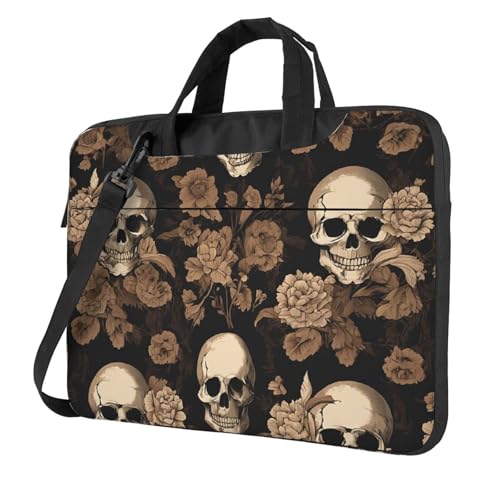 Maletín delgado para laptop con correa y diseño calavera miniatura 1