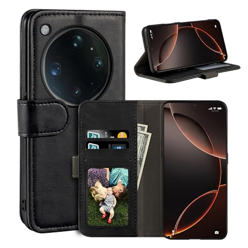 UOGNADGD ���U�[�t���b�v�J�o�[ OPPO Find X9 Ultra 5G �Ƃ̌݊������� �J�[�h�X���b�g�t���E�H���b�g�P�[�X�A�}�O�l�b�g�N���[�W���[�A�L�b�N�X�^���h�ARFID�ϏՌ��t�H���I (�u���b�N)