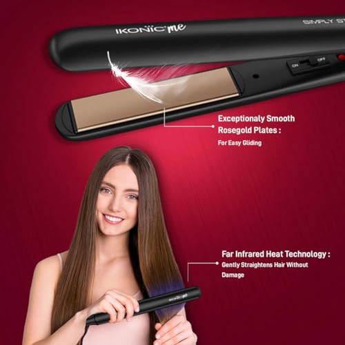 Ikonic Simply Straight Hair Straightener for Women Super Slim Rose Gold 1 inch Plates Compact Design Quick Heat Up Process Auto Controlled Heat Setting Suitable for all Hair... - Image 3