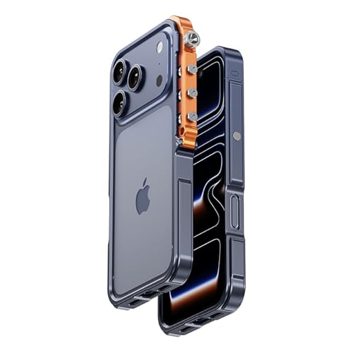 Coque iPhone 15 Plus métal bleu haut de gamme finition latérale soignée