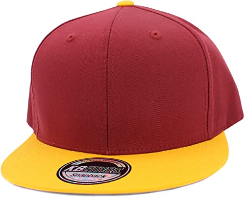 Image of KBETHOS Classic Snapback Hat Blank Cap Underbrim Cotton Wool Blend Flat Visor Adjustable Unisex