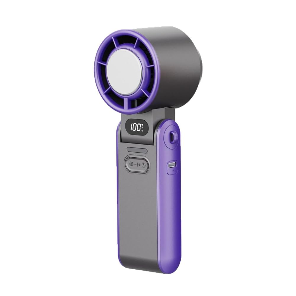 Ventilateur de refroidissement portable gris pliant avec batterie rechargeable 3600mAh