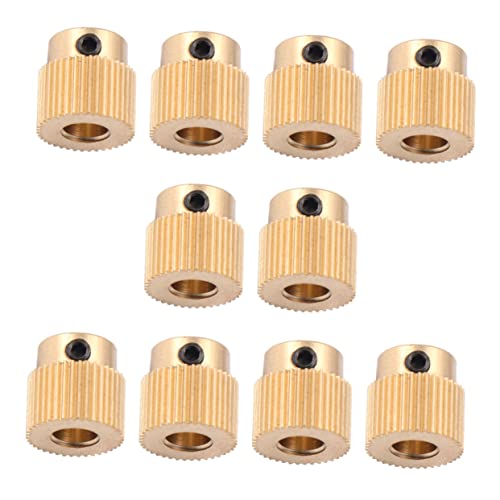 Gatuida 10pcs Extrusion Gear Tooth Brass Drive Gear Extrusion Wheel for Printer Extruder
