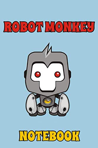  Robot Monkey Notebook - Light Blue - College Ruled