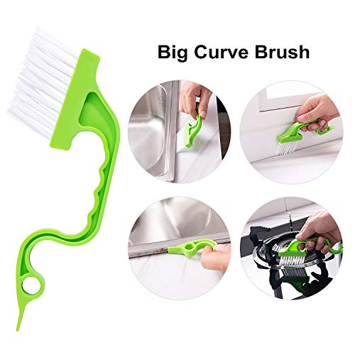 Bligo 3-In-1 Grout Brush & Tile Brush, Home Essentials Scrub Brush & Shower Scrubbe, Green Cleaning Brush, Deep Cleaning For Bathroom And Kitchen, Window Rail, Grout Cleaner Brush For Tile Floors #TOP6