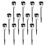 iHomy Stainless Steel 12 Pack Outdoor Solar Garden Lights