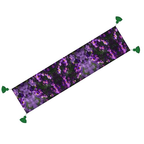 Chemin de table rustique aux fleurs violettes, l'excellence du linge décoratif - 7