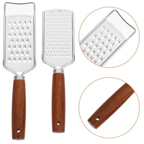 Set de 2 ralladores multiusos de acero con mango de madera miniatura 7