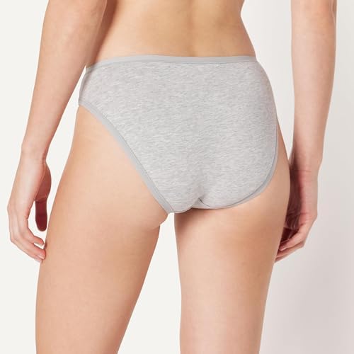 Amazon Essentials Women's Cotton Spandex High Leg Brief Underwear, Breathable, Pack of 6, Medium Grey Heather, Small - 2