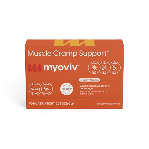 MYOVIV - Powerful Muscle Cramp Relief - 14 Packets (Trial Size), Sunny Orange Flavor - Muscle Cramp Support - Pregnancy & Lactation Safe