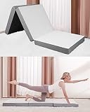 Forias Folding Mattress, Tri-fold Memory Foam Mattress, 4 Inch Foldable Mattress Topper with Washabl
