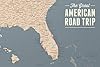 USA Road Trip & Travel Highway Tracing Map 24x36 Poster (Tan & Slate Blue) #3